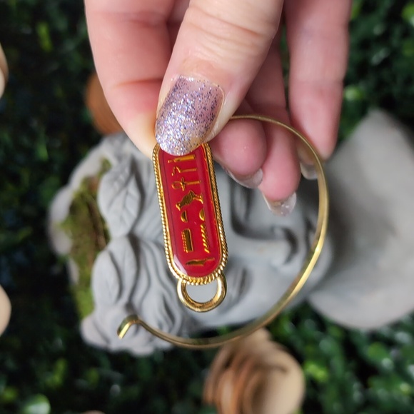 Gold and Red Hieroglyphic Bracelet - Picture 5 of 5